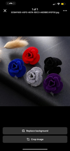 *Black Velvet Flower Pin - GW