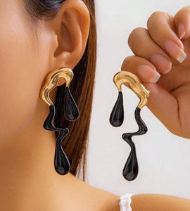 *Black Waterfall Earrings- BT