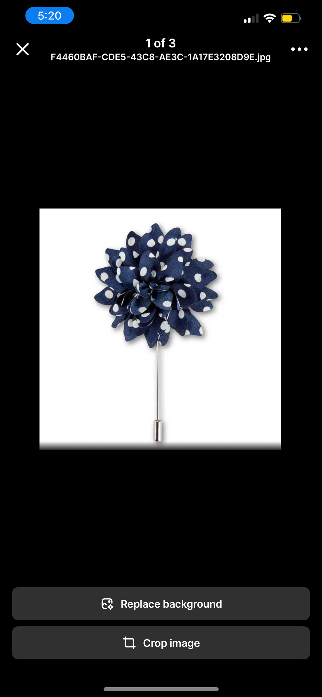 * Navy Blue polkadot Lapel- GW