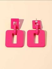 Load image into Gallery viewer, Pink Square Earrings
