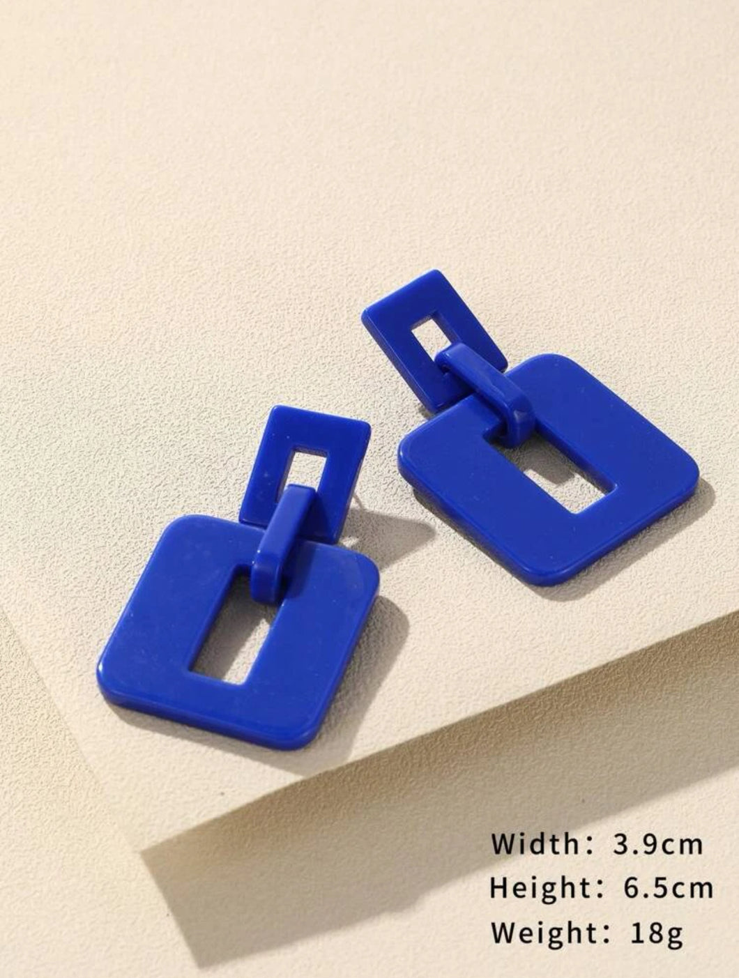 *Blue Square Earrings - B13S5