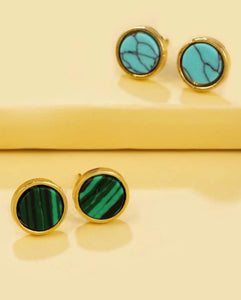 *Green Stripe Earrings #1 U1