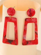 Load image into Gallery viewer, Red Rectangle Earrings - B11S3
