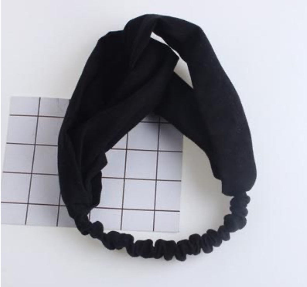 *Black Cross Elastic Hair Band