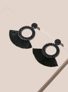 *Black Bohemian Fringe Earring - B31S2