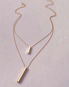Gold Bar Necklace X2