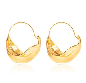 Gold Basket Hoop Earrings B103*