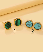 Load image into Gallery viewer, *Green Stripe Earrings #1 U1
