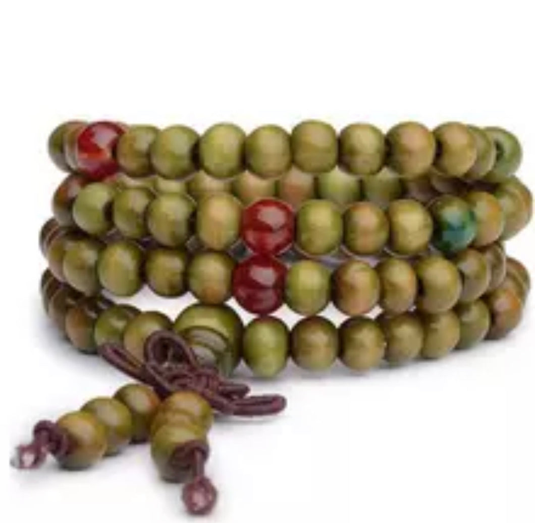 *Green Beaded Bracelet - B102