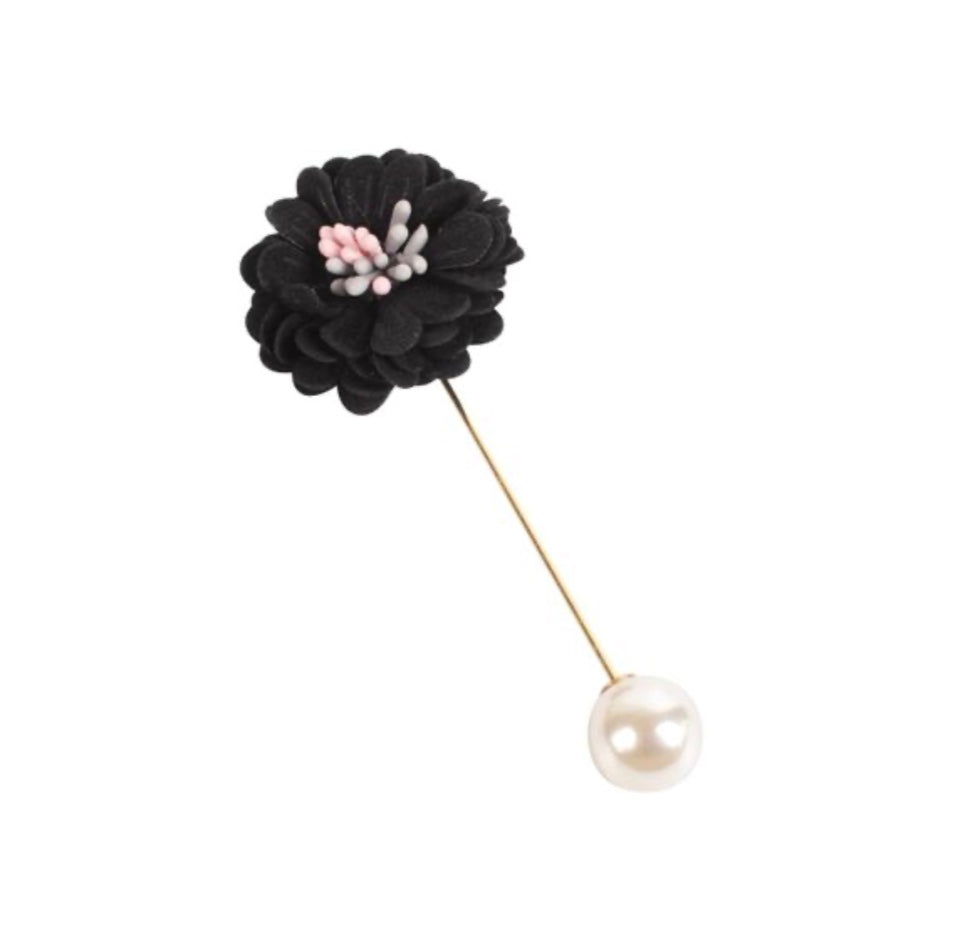 *Black Flower Brooch - GW