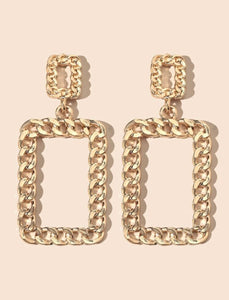 Gold Square Chain Earring - GW