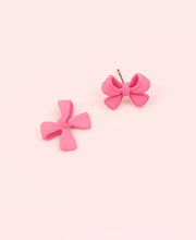 Load image into Gallery viewer, *Pink Bow Earrings - P1
