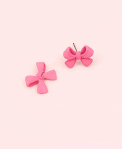 *Pink Bow Earrings - P1