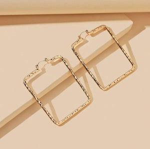 Gold Square Hoops - B106*