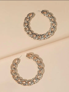 *Gold Chain Hoops - B46S5