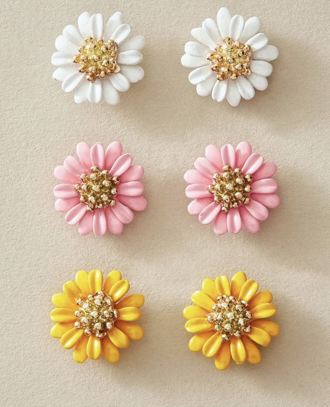 Pink Flower Earrings - J1