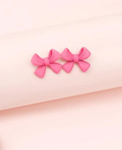 *Pink Bow Earrings - P1