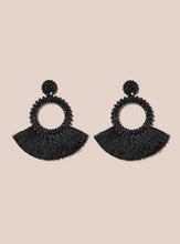 Load image into Gallery viewer, *Black Bohemian Fringe Earring - B31S2
