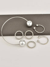Load image into Gallery viewer, Metal Ball Cuff Bracelet &amp; Ring Set - B40S1
