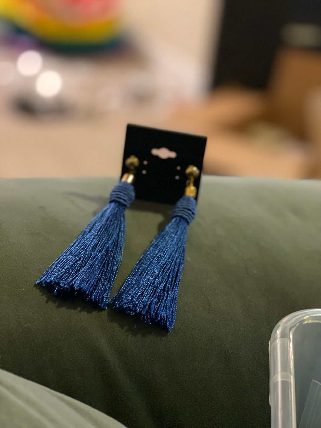 *Blue Tassel Earrings - B29S1