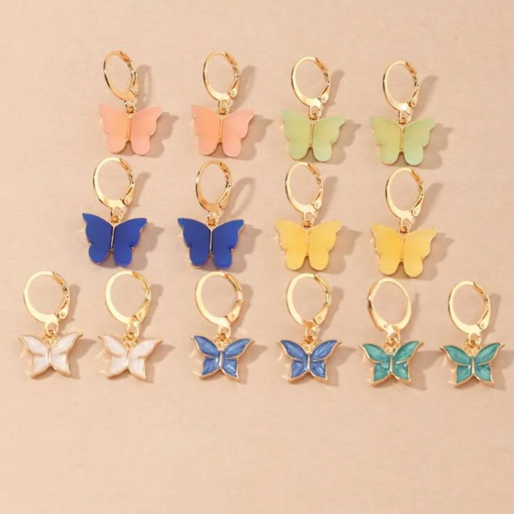 Turquoise Butterfly Earrings - C2
