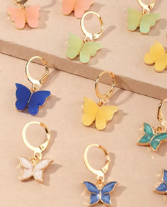 Blue Butterfly Earrings - B2
