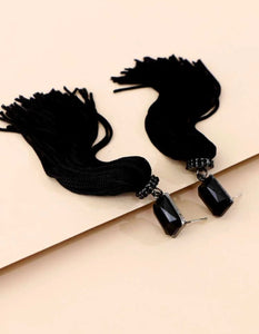 *Black Tassel Earring - B24S3