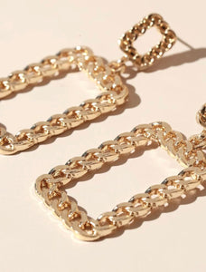 Gold Square Chain Earring - GW