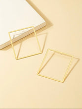 Load image into Gallery viewer, *Gold Solid Square Earrings- B50
