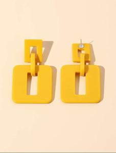 Yellow Square Earrings - B56*