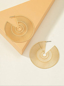 Gold Spiral Pattern Earrings - B45S1*
