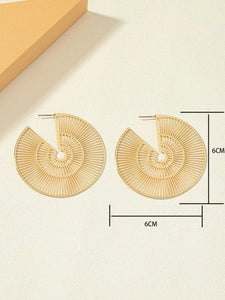 Gold Spiral Pattern Earrings - B45S1*