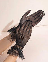 Load image into Gallery viewer, Black Lace Gloves - B104
