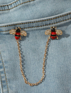 Red Bee Collar Pin - V1*