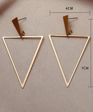 Load image into Gallery viewer, Gold Triangle Hoops - POP*
