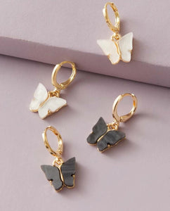 *Gray Butterfly Earrings - M2