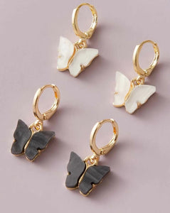 *Gray Butterfly Earrings - M2