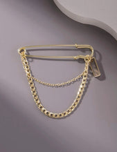 Load image into Gallery viewer, Gold Safety Pin Brooch - Y1*
