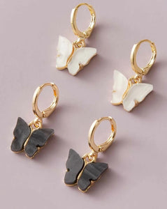 *White Butterfly Earrings - M1