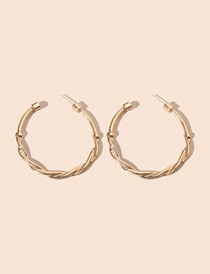 Cross Gold Hoop Earrings - B16S3*