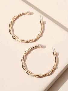Cross Gold Hoop Earrings - B16S3*
